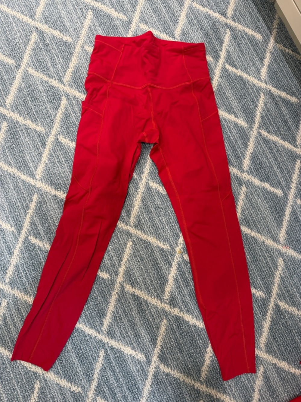 lululemon athletica High-Waist Red Leggings with Contrast Stitching